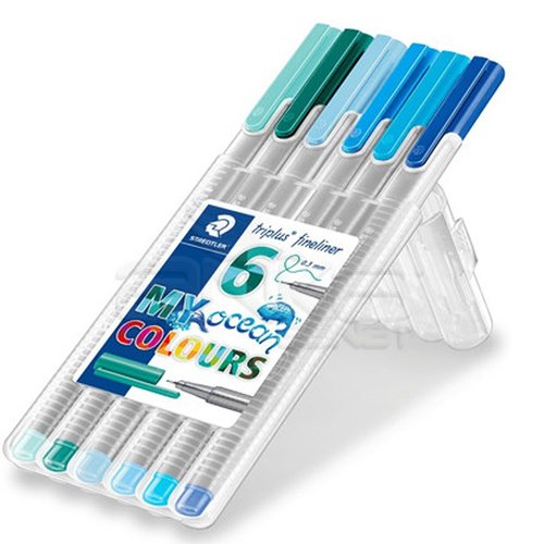 Staedtler Triplus Fineliner İnce Uçlu Keçeli Kalem 0.3mm 6lı Ocean