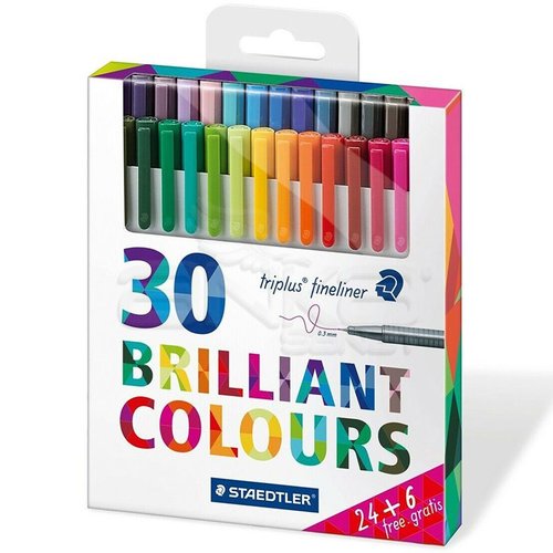 Staedtler Triplus Fineliner İnce Uçlu Keçeli Kalem 0.3mm Brilliant Colours 30lu