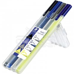 Staedtler - Staedtler Triplus Mobile Office Keçe Uçlu Kalem 4lü Set (1)