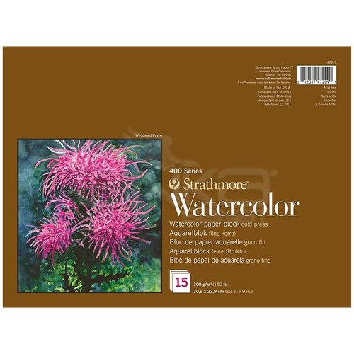 Strathmore Watercolor Cold Press Üstten Yapışkanlı 15 Yaprak 300g 400 Series