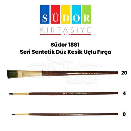 Südor 1881 Seri Sentetik Düz Kesik Uçlu Fırça