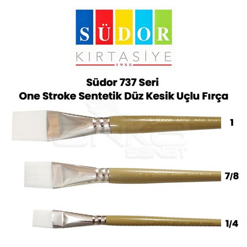 Südor 737 Seri One Stroke Sentetik Düz Kesik Uçlu Fırça