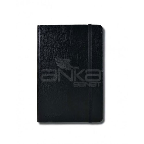 Suni Deri Kapak Kara Defter Beyaz Kalemli 76 Yaprak 100g 64089-8