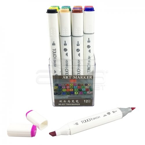 Superior Çift Uçlu Art Marker MS-837 12li Set Plastik Kutu