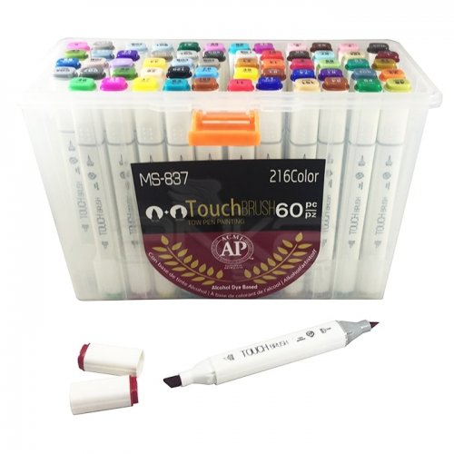 Superior Çift Uçlu Art Marker MS-837 60lı Set Plastik Kutu