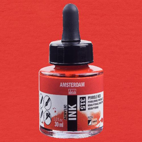 Talens Amsterdam Acrylic Ink 30ml 315 Pyrrole Red - 315 Pyrrole Red