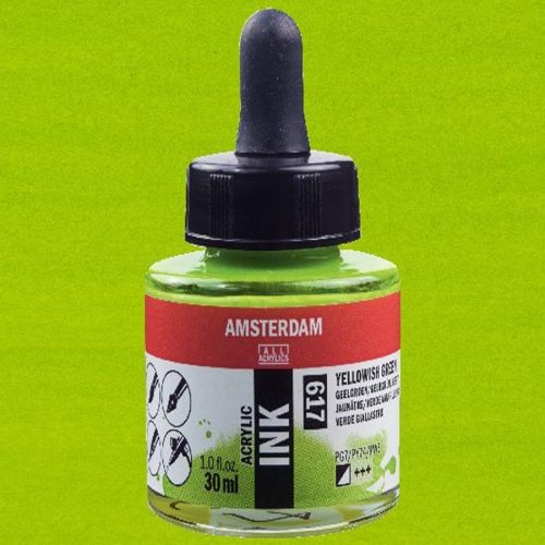 Talens Amsterdam Acrylic Ink 30ml 617 Yellowish Green - 617 Yellowish Green