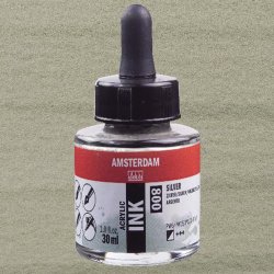 Amsterdam - Talens Amsterdam Acrylic Ink 30ml 800 Silver