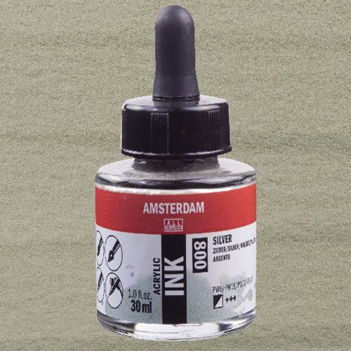 Talens Amsterdam Acrylic Ink 30ml 800 Silver - 800 Silver