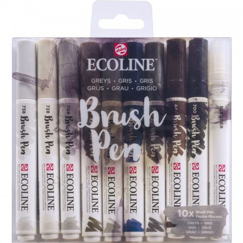 Talens Ecoline Brush Pen 10lu Set Gri Renkler 9805