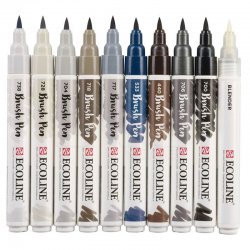 Talens Ecoline Brush Pen 10lu Set Gri Renkler 9805 - Thumbnail