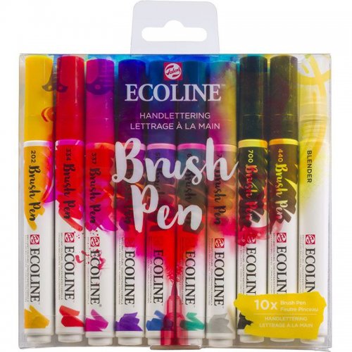 Talens Ecoline Brush Pen 10lu Set Kaligrafi 9800