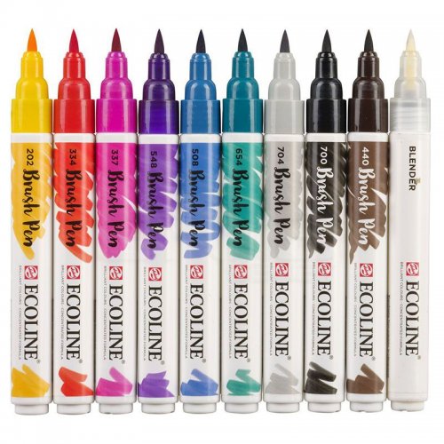 Talens Ecoline Brush Pen 10lu Set Kaligrafi 9800