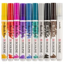 Talens Ecoline Brush Pen 10lu Set Kaligrafi 9800 - Thumbnail