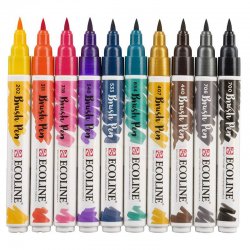 Talens Ecoline Brush Pen 10lu Set Koyu Renkler 9802 - Thumbnail