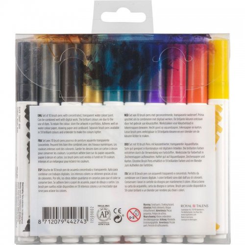 Talens Ecoline Brush Pen 10lu Set Koyu Renkler 9802