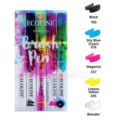 Talens Ecoline Brush Pen 5li Set Ana Renkler