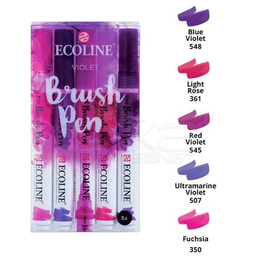 Talens Ecoline Brush Pen 5li Set Mor Tonlar