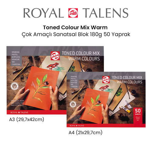 Talens Toned Colour Mix Warm Çok Amaçlı Sanatsal Blok 180g 50 Yaprak