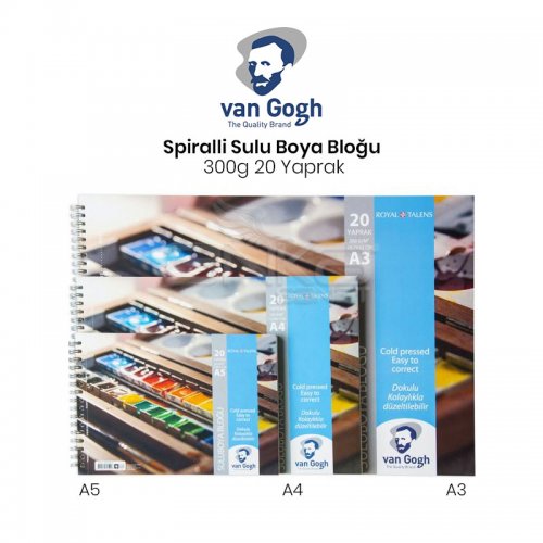 Van Gogh Sulu Boya Bloğu Spiralli 20 Yaprak 300g