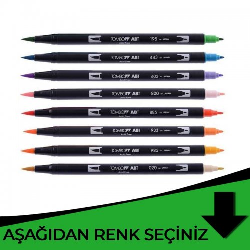 Tombow Dual Brush Marker Yeşil Tonlar