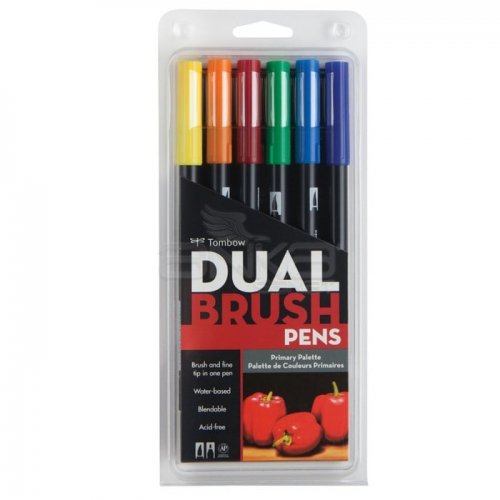 Tombow Dual Brush Pen 6lı Primary Palette