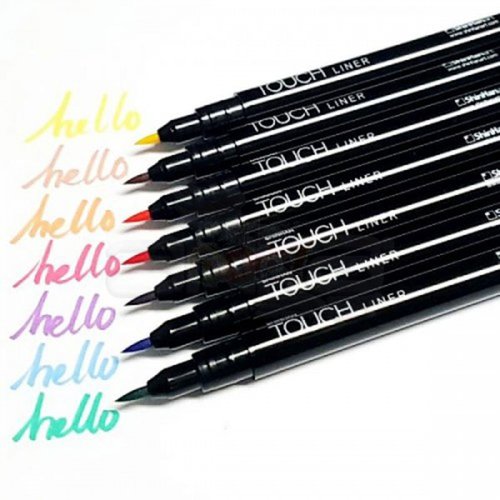 Touch Liner Brush Renkli 12li Fırça Uçlu Kalem Set SH4305012