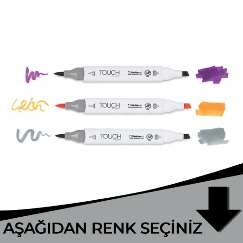 Touch Twin Brush Marker Çift Uçlu Marker Gri Tonlar