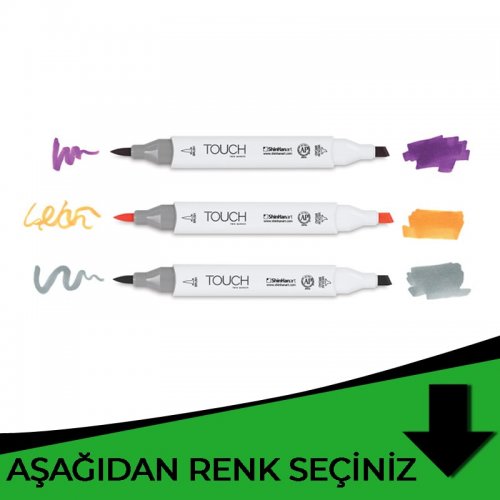 Touch Twin Brush Marker Çift Uçlu Marker Yeşil Tonlar