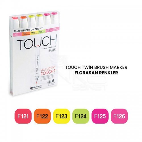 Touch Twin Brush Marker Kalem 6lı Set Florasan Renkler