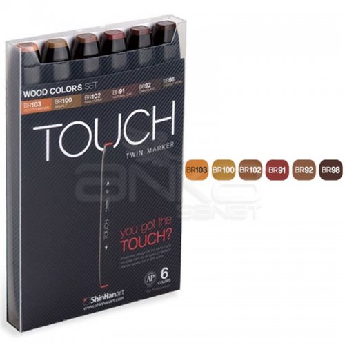 Touch Twin Marker Kalem 6lı Set Wood Tones