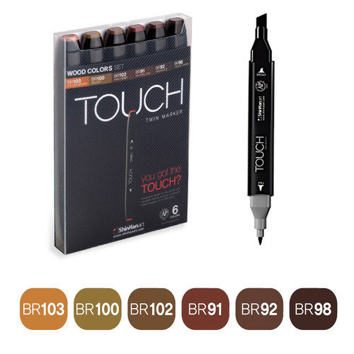 Touch Twin Marker Kalem 6lı Set Wood Tones