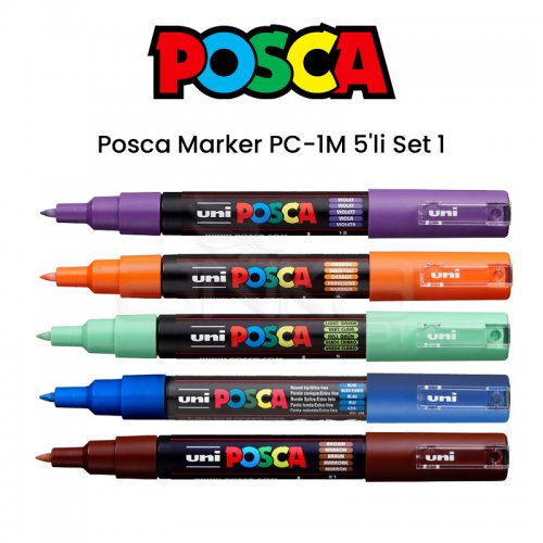 Uni Posca Marker PC-1M 5li Set 1