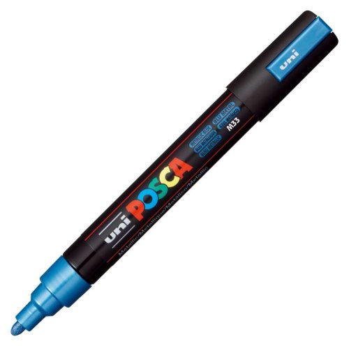 Uni Posca Marker PC-5M 1.8-2.5MM Metallic Blue - Metallic Blue