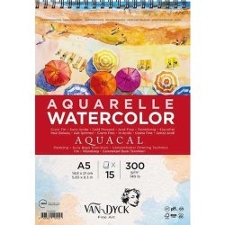 Van Dyck Aquacal Cold Press Üstten Spiralli Sulu Boya Bloğu 300g 15 Yaprak - Thumbnail