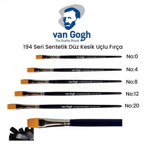 Van Gogh 194 Seri Sentetik Düz Kesik Uçlu Fırça