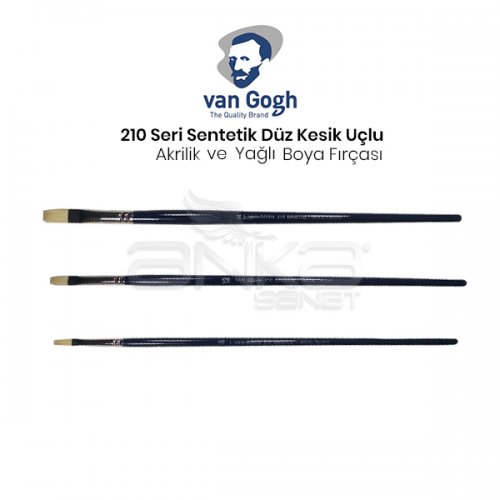 Van Gogh 210 Seri Beyaz Kıl Düz Kesik Uçlu Fırça