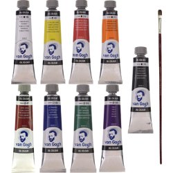 Anka Art - Van Gogh Yağlı Boya 40ml Set 1 9lu + Fırça Hediyeli