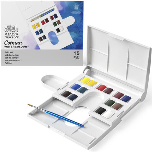 Winsor & Newton Cotman Compact 14lü Sulu Boya Seti Defter Hediyeli