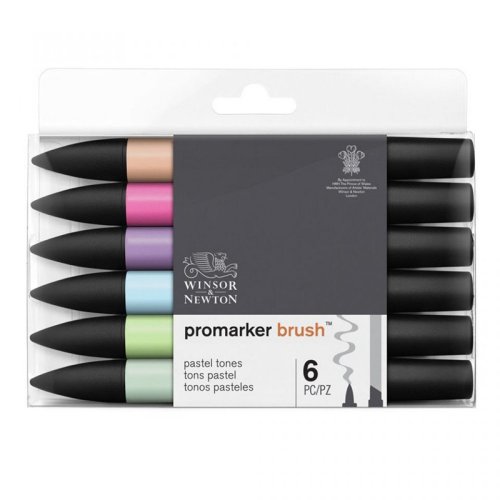 Winsor & Newton Promarker brush 6lı Set Pastel Tonlar 3825032C