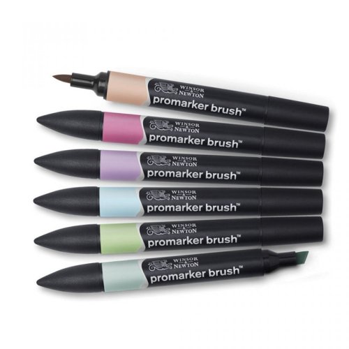 Winsor & Newton Promarker brush 6lı Set Pastel Tonlar 3825032C