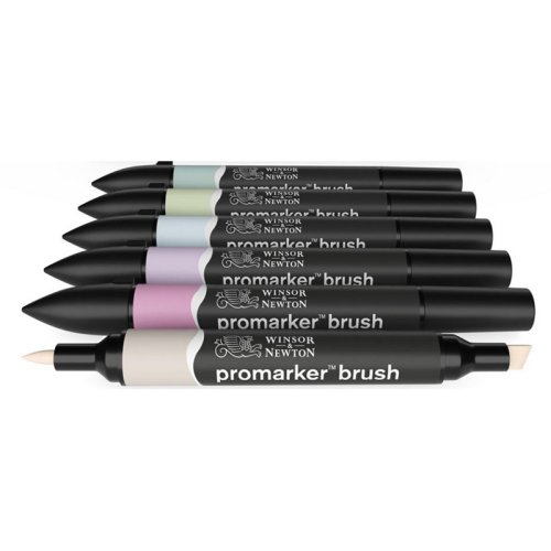 Winsor & Newton Promarker brush 6lı Set Pastel Tonlar 3825032C