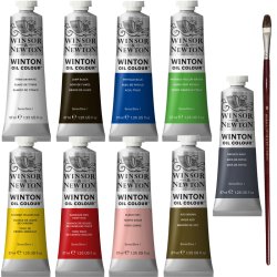 Anka Art - Winsor & Newton Yağlı Boya 37ml Set 3 9lu + Fırça Hediyeli