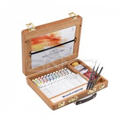 Winsor&Newton - Winsor & Newton Artist Sulu Boya 12li Tüp Ahşap Kutu