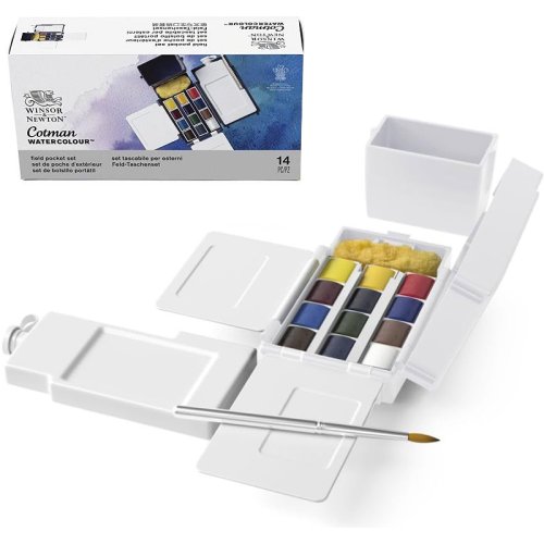 Winsor & Newton Cotman Field Box Cep Tipi Sulu Boya Seti 12li Yarım Tablet