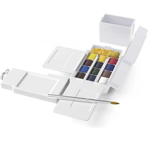 Winsor & Newton Cotman Field Box Cep Tipi Sulu Boya Seti 12li Yarım Tablet