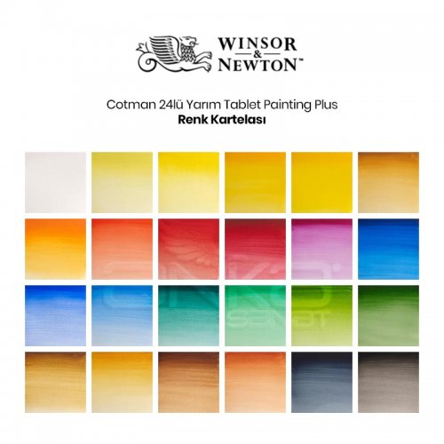 Winsor & Newton Cotman Sulu Boya 24lü Yarım Tablet Painting Plus