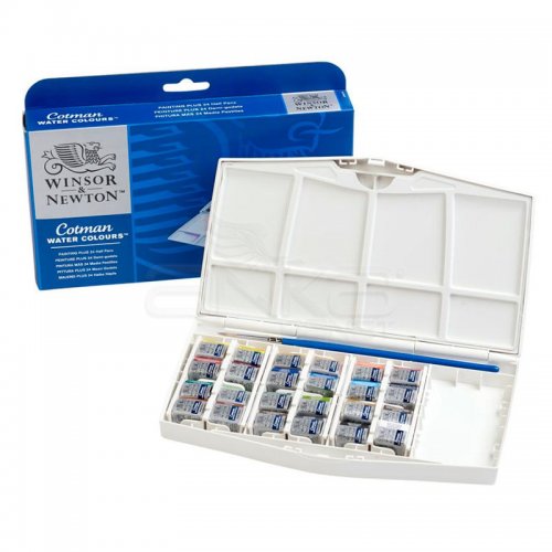 Winsor & Newton Cotman Sulu Boya 24lü Yarım Tablet Painting Plus