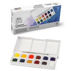 Winsor&Newton - Winsor & Newton Cotman Sketchers Sulu Boya Cep Tipi 12 Renk - 1/2 Tablet