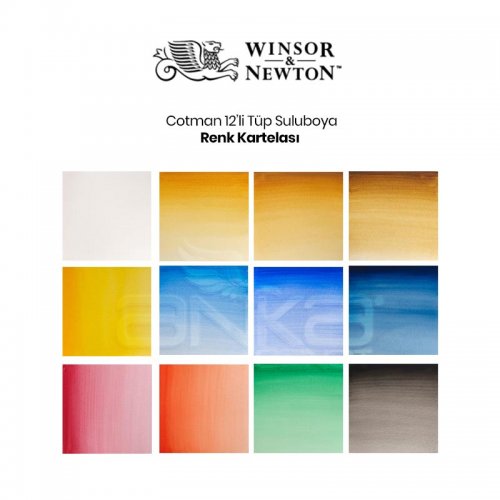 Winsor & Newton Cotman Tüp Sulu Boya 12li Tüp